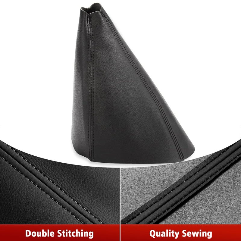 KBH Car Gear Shift Knob Boot Cover for Hummer H3 2005 2006 2007 2008 2009 2010 2011, Vinyl Leather Upholstery, Shifter Dust Covering Skin Replacement, Black - Image 2